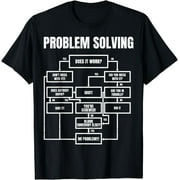 Men Problem Solving Chart - Flow Chart Geek Nerd Funny Gift T-Shirt