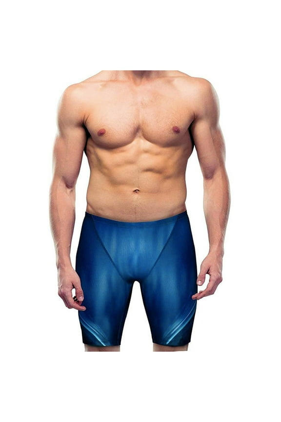 Men’s & Boys’ Eco-Friendly Compression Swim Jammers – Chlorine-Resistant, Non-Chemical Fabric, Anti-Chafing Seams, Waterproof Carry Case Included, XL