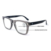 Men Progressive Bifocal Reading Glasses   No Line, No Bubble   Clear Zero Power on Top Readers CR07 +1.50