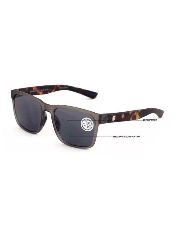 Men Progressive Bifocal Reading SunGlasses - No Line - Clear on Top Sport Fashion UV Outdoor Reader CR02 +2.75