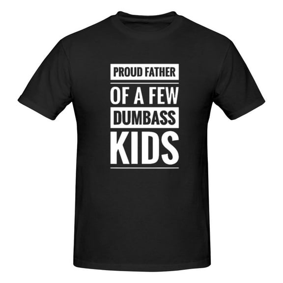 Men Proud Father T-Shirt Premium 100% Cotton Short Sleeve T Shirt Tee Crew Neck Casual Tee Shirt Tops,Black,XL
