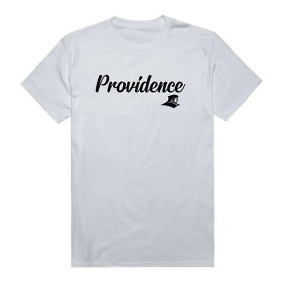 Men Providence College Friars Script T-Shirt, White - Extra Large