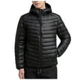 thumbnail image 1 of Men Puffer Jacket Cold Weather Outdoor Detachable Hooded Puffer Jacket Winter Warm Baggy Down Outerwear Relaxed Fit Mens Winter Jackets Black XS, 1 of 4