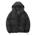 thumbnail image 1 of Men Puffer Jacket Outdoor Hooded Puffer Jacket Long Sleeve Zip Up Down Jacket Fall Winter Warm Parka Padded Outwear Mens Winter Jackets Black L, 1 of 4