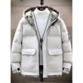 thumbnail image 1 of Men Puffer Jacket Quilted Padded Winter Coat Beige 3XL, 1 of 4