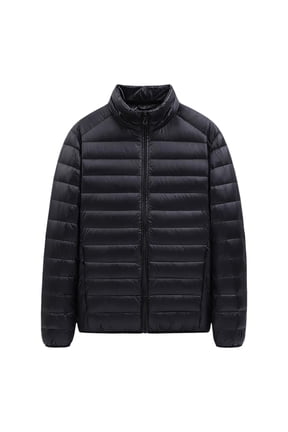 Men Puffer Jacket Relaxed Fit Solid Color Down Jackets Zip Up Long Sleeve Hooded Puffer Jacket Winter Warm Fall Jackets for Men Black XXXXXL