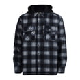 thumbnail image 1 of Men Pullover Hoodies Plaid Jacquard Long Sleeve Drawstring Hipster Casual Hooded Sweatshirts with Kanga Pockets Dark Blue XXXXXL, 1 of 4