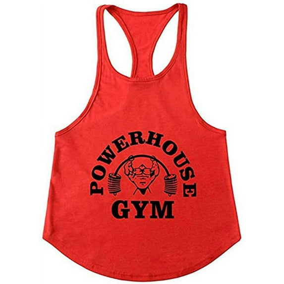 Men Pure Color Fitness Cotton Vest Bodybuilding Stringer Gym Tank Tops M-XXL