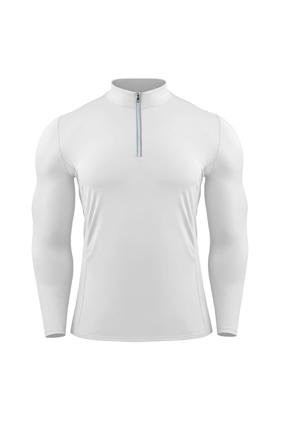 Men Quarter Zip Pullover Long Sleeve Lightweight Athletic Shirt UPF Sun Protection Golf Fishing Outdoor Rash Guard