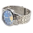 thumbnail image 1 of Men Quartz Analog Watch Accurate Timekeeping Stainless Steel Chronograph Business Dress Wristwatch Silver Shell Blue Face (7.48 in / 19.0 cm), 1 of 9