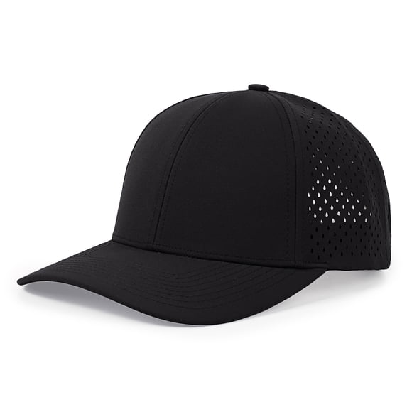Men Quick Dry Baseball Cap Laser Cut Mesh Ball Curved Brim Snapback Hat Black