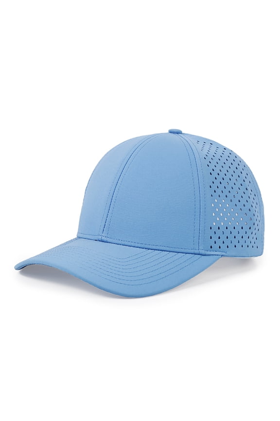 Men Quick Dry Baseball Cap Laser Cut Mesh Ball Curved Brim Snapback Hat Blue