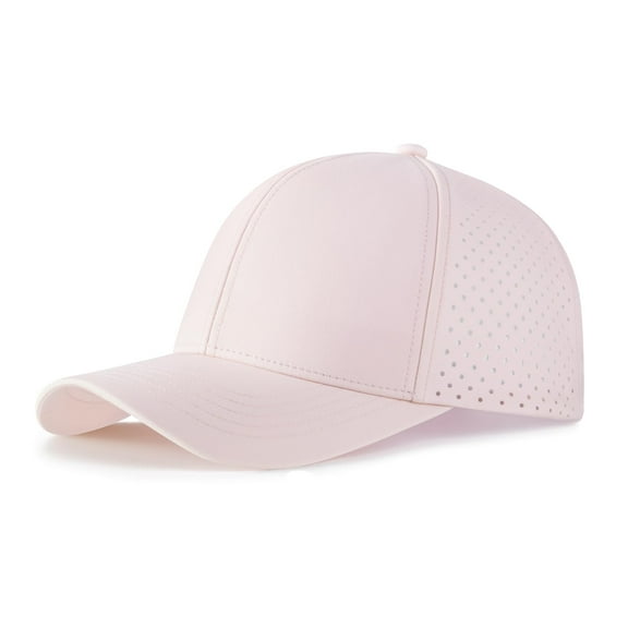 Men Quick Dry Baseball Cap Laser Cut Mesh Ball Curved Brim Snapback Hat (Blue)