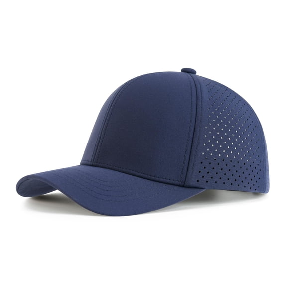 Men Quick Dry Baseball Cap Laser Cut Mesh Ball Curved Brim Snapback Hat (Blue)