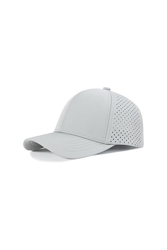 Men Quick Dry Baseball Cap Laser Cut Mesh Ball Curved Brim Snapback Hat