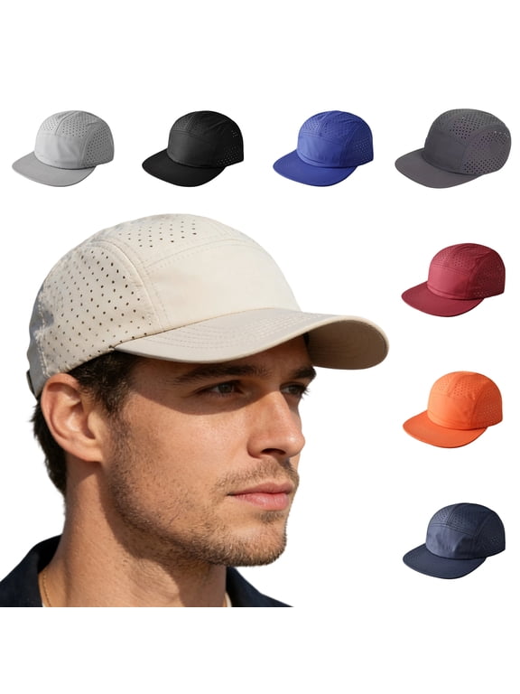 Men Quick Dry Baseball Cap Mesh Ball Curved Brim Hat Black