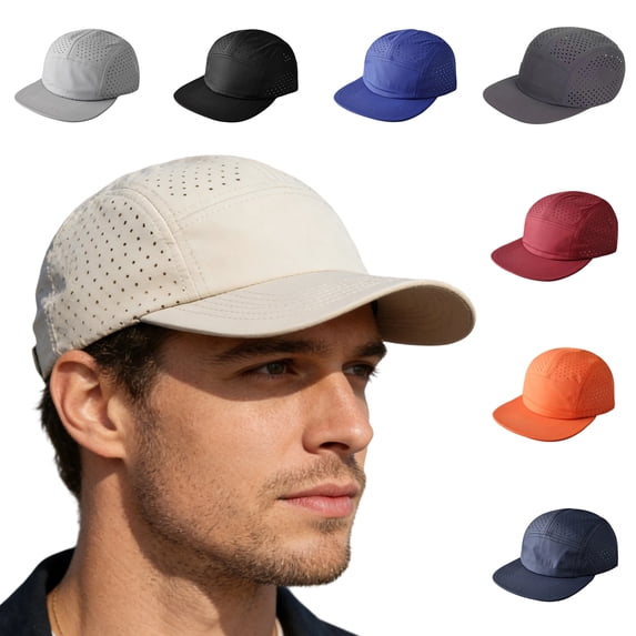 Men Quick Dry Baseball Cap Mesh Ball Curved Brim Hat Saffron