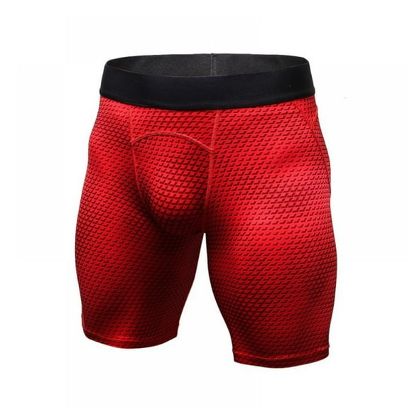 Men Quick Dry Compression Shorts Gym Jogging Running Short Pant Underwear Boxers,Red XL