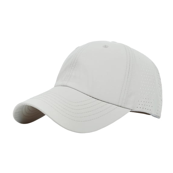Men Quick Dry Sport Baseball Cap, Athletic Fitted Cap Mesh Adjustable Plain Hat Running Trucker Hat for Women Light Gray One Size