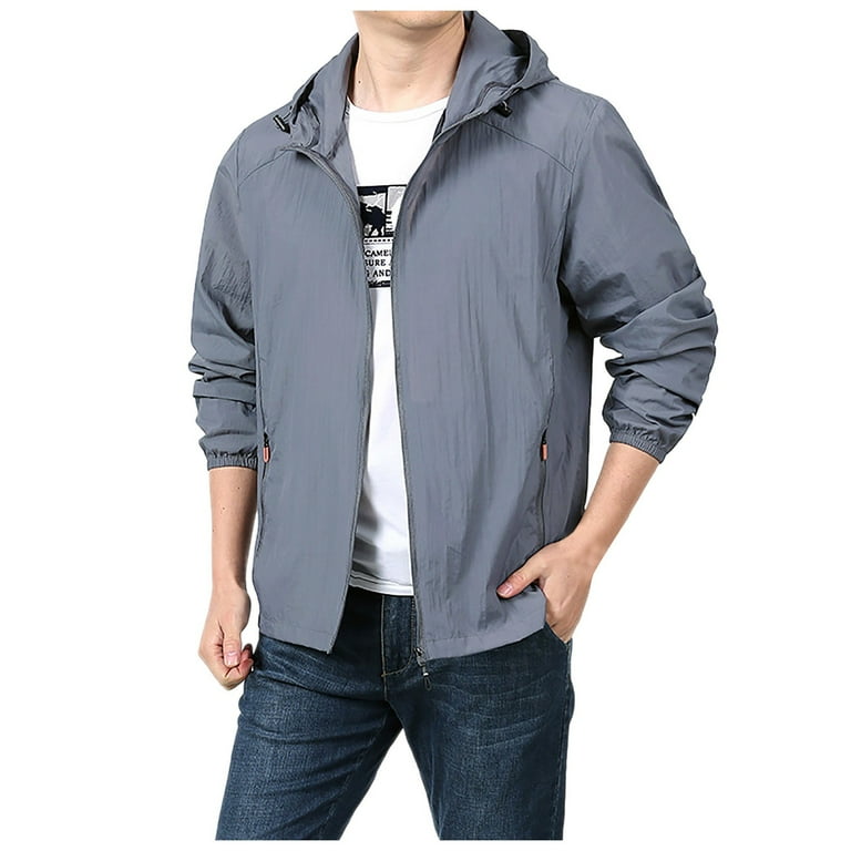 Men Quick Drying Breathable Hooded Jacket With Zipper Cardigan Sports Sun Clothing 4xl Jackets Men Mens Hooded Fr Work Coat Mens Work Jacket Musically Jacket Bag Jackets Canvas Jacket Mens Ski Coat