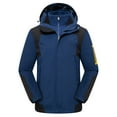 thumbnail image 1 of Men Raincoat Men Casual Faddish Solid Long Sleeves Zipper Hooded Stand Collar Outwear Sports Coat Jacket Casual Trendy Warm Fall Winter jacket Men's Clothing Nice Tops for Men, 1 of 8