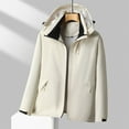 thumbnail image 1 of Men Raincoat Men Solid-Color Fashionable Zipper Pocket Double-sided Detachable Hat Long Sleeve Hooded Casual Outwear Jacket Casual Trendy Warm Fall Winter jacket Men's Clothing Nice Tops for Men, 1 of 5