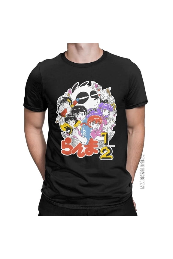 Men Ranma 1/2 Changing Warrior T Shirt Clothes Classic Short