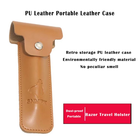 Men Razor Pouch Leather Pouch Shaver Handbag Pouch Safety Razor Case Storage Bag Double Edge Razor Bag Storage Case