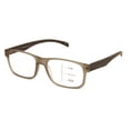 thumbnail image 1 of Men Rectangular Progressive Reading Glasses - No Line Clear on Top Bifocal Reader - Wood Grain Printed Temple ZT114 +2.25, 1 of 4