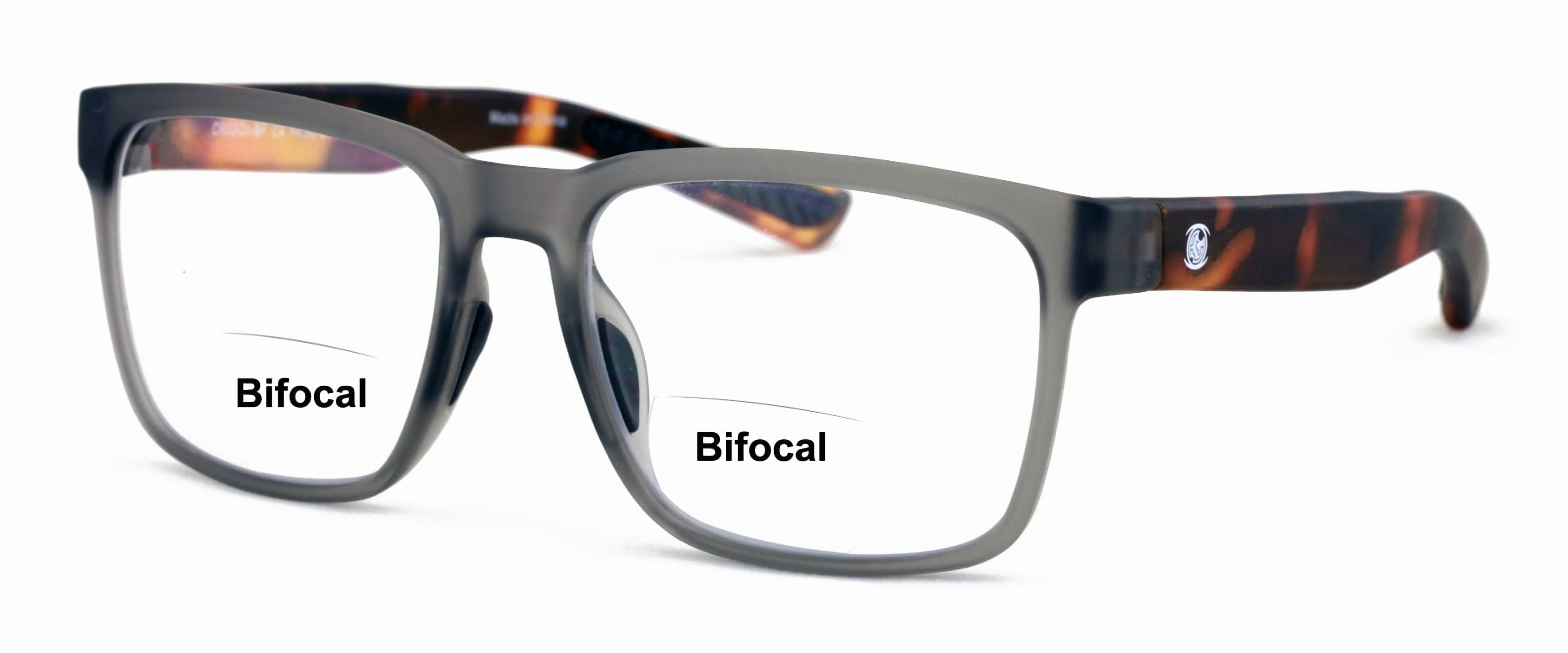 Men Rectangular Sport TR90 Clear Bifocal Reading Glasses - Lightweight