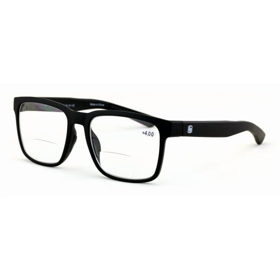 Men Rectangular Sport TR90 Clear Bifocal Reading Glasses - Lightweight Reader CR02 +1.75