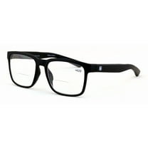 Men Rectangular Sport TR90 Clear Bifocal Reading Glasses - Lightweight Reader CR02  2.00