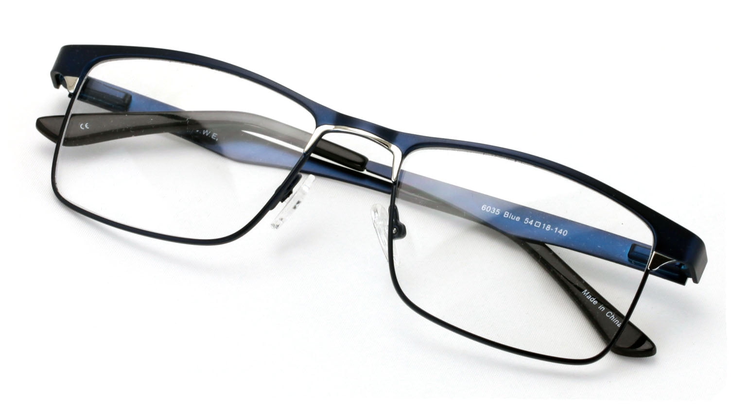 Men Rectangular Stainless Steel Glasses Frame/w Anti Blue Ray Lens ...