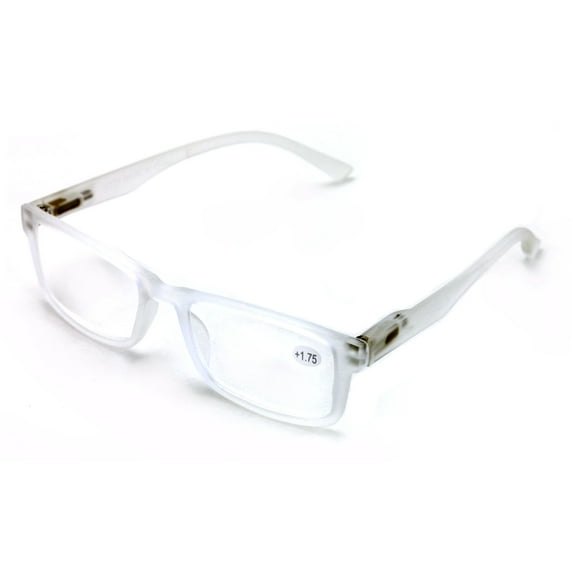 Men Rectangular Unisex Readers with Spring Hinge - Soft Matte Reading Glasses - Spring Hinge +2.00