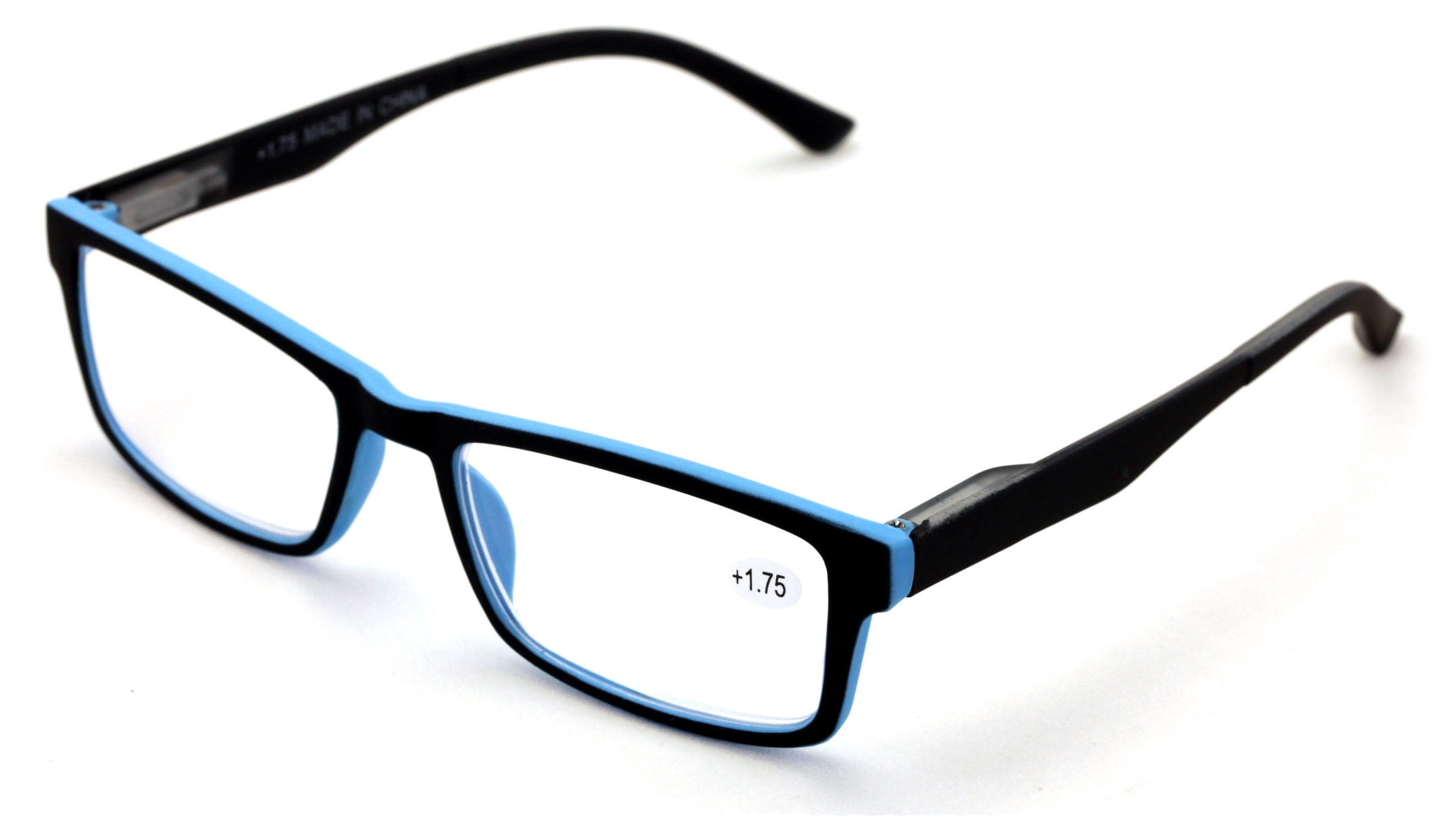 Men Rectangular Unisex Readers with Spring Hinge - Soft Matte Reading Glasses - Spring Hinge +2.00