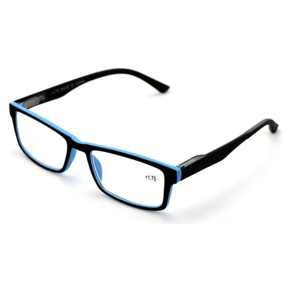 Men Rectangular Unisex Readers with Spring Hinge - Soft Matte Reading Glasses - Spring Hinge +2.25