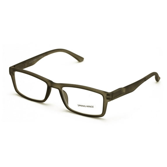 Men Rectangular Unisex Readers with Spring Hinge - Soft Matte Reading Glasses - Spring Hinge +2.25