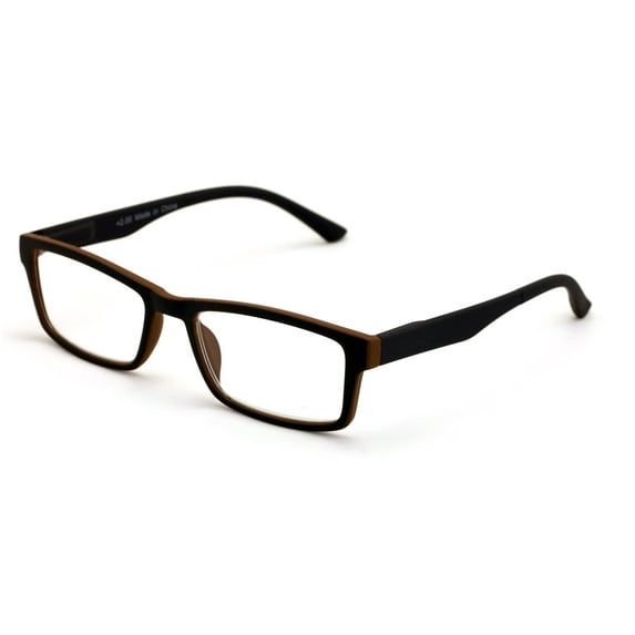 Men Rectangular Unisex Readers with Spring Hinge - Soft Matte Reading Glasses - Spring Hinge +2.25