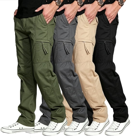 Men Regular Fit Utility Trousers Stretch Reinforced Multi Pocket All Terrain Cargo Pants S-XL