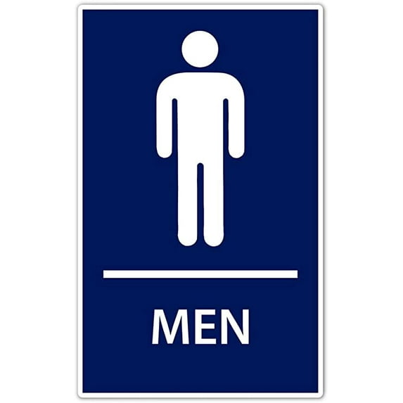Men Restroom Sign Vinyl Decal Bumper Sticker