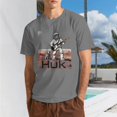 thumbnail image 1 of Men Retro Space Skeleton Astronaut Guitar Graphic T-Shirt, Mars Rover Dog HUK Print Crew Neck Poly Cotton Casual Short Sleeve Tee, 1 of 8