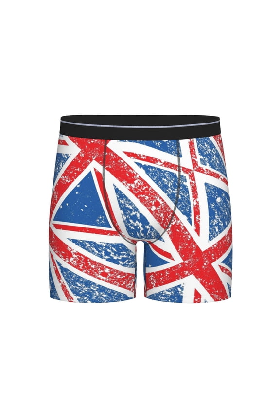 Men Retro Union-Jack Flag Boxer Briefs Moisture Wicking Funny Boxer Shorts