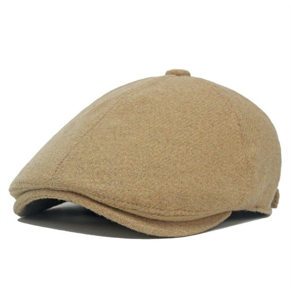 Men Retro Wool Newsboy Beret Flat Hat Peaked Ivy Cap Golf Driving Warm Hats
