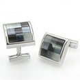 thumbnail image 1 of Men Rhodium Brass Cufflink with Semi-Precious in Multi Color, 1 of 1