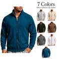 thumbnail image 1 of Men Ribbed Zip up Sweatshirt Corduroy Comfy No Hood Stand Collar Fashion Outerwear with Pockets Long Sleeve Trendy Collared Spring Fall Daily Casual Jacket, 1 of 7