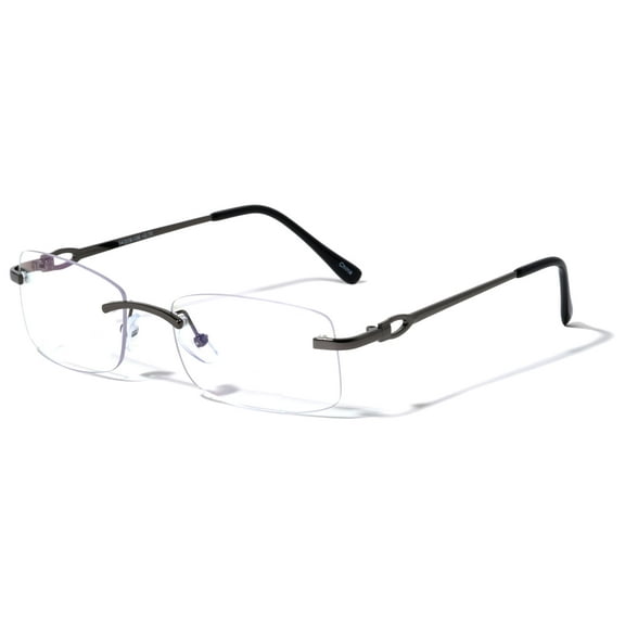 Men Rimless Anti Blue Blocker UV Clear Lens Metal Glasses - Fashion Eyeglasses