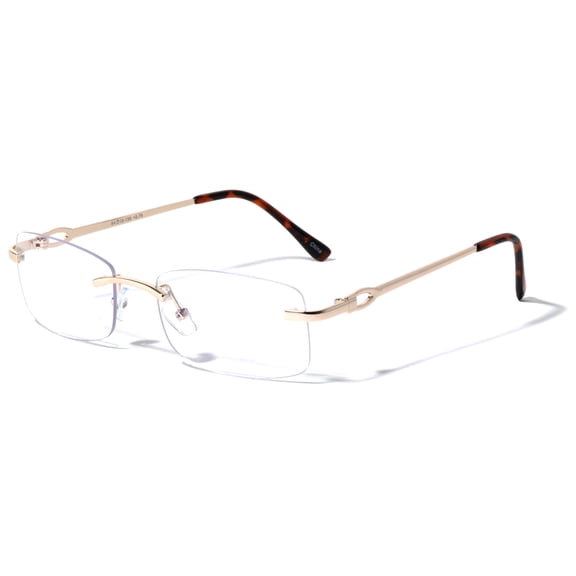 Men Rimless Anti Blue Blocker UV Clear Lens Metal Glasses - Fashion Eyeglasses