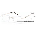 thumbnail image 1 of Men Progressive No Line Multifocus Rimless Metal Reading Glasses – Tri-Focal Reader - Half Power On Top +1.25, 1 of 4