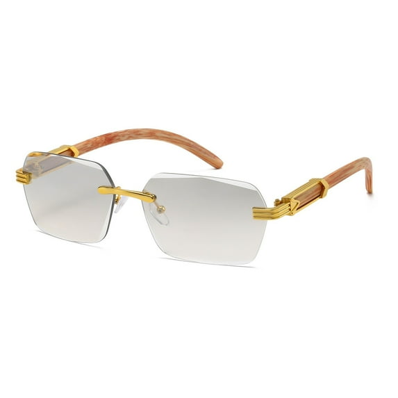 Men Rimless Sunglasses Small Frame Clear Classic Outdoor