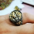 thumbnail image 1 of Men Ring Gold Plated Two-tone Vintage Geometric Electroplating Decoration Gift Chinese Dragon Male Finger Ring Jewelry Accessories for Gift, 1 of 7